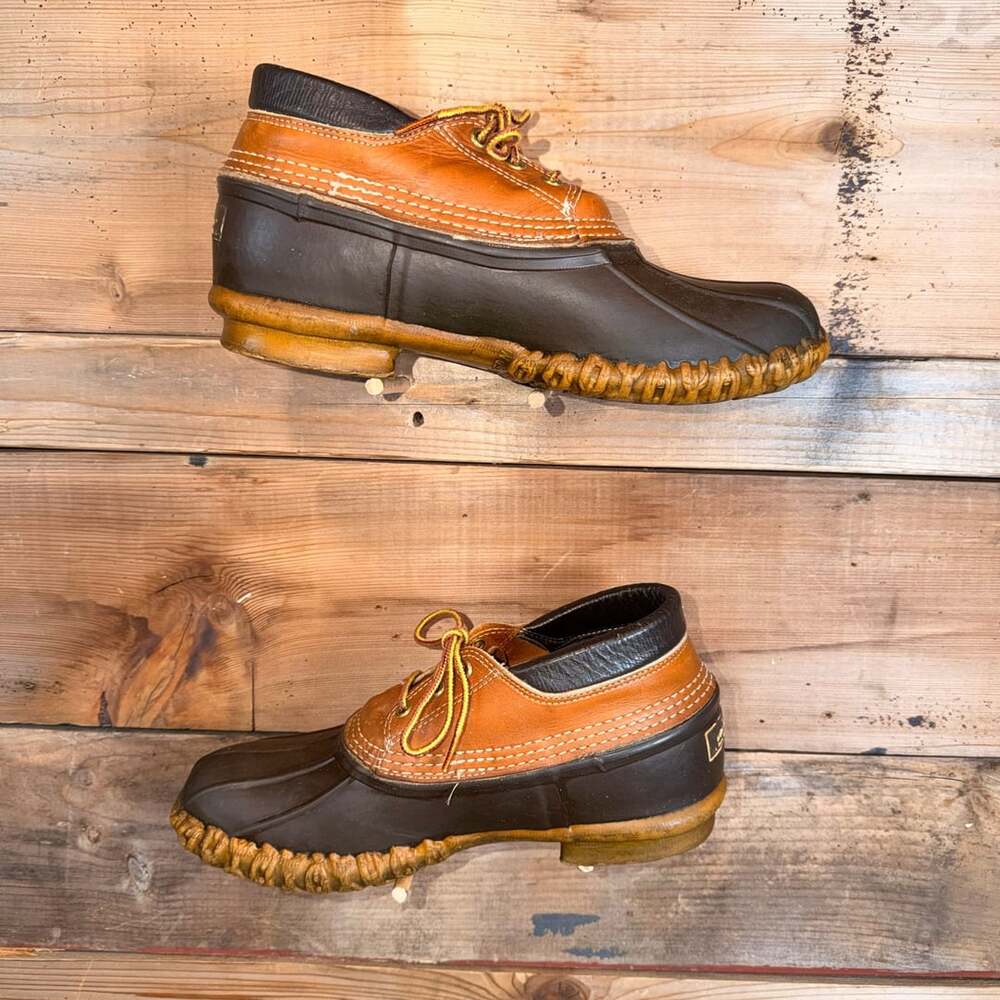 L.L. Bean Maine Hunting Shoe Size 8 Brown Leather Rubber Duck Boots